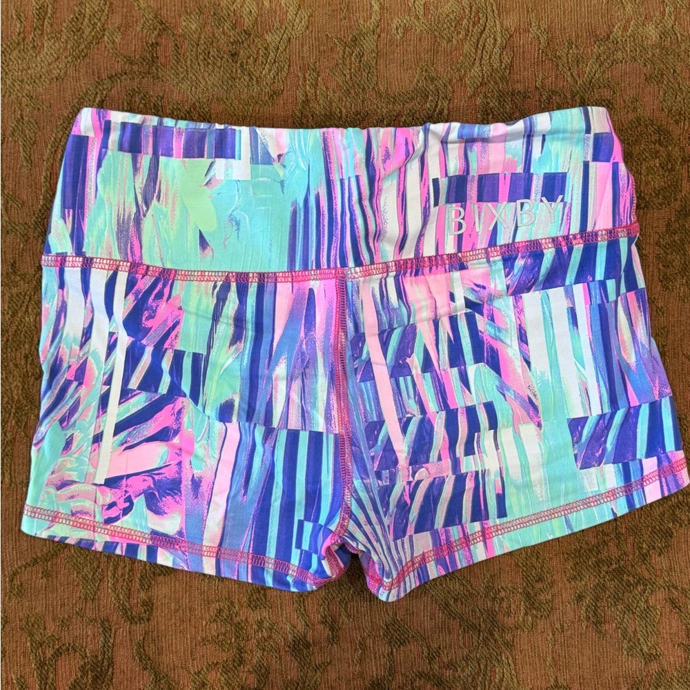 Colorful print Bixby workout shorts. Size small.